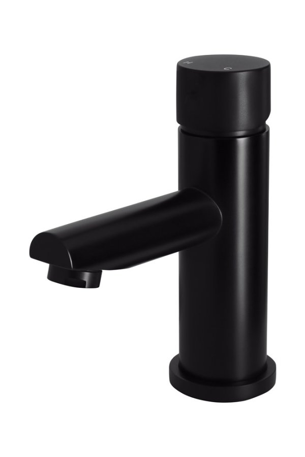 MB02PN Meir Matte Black Round Basin Mixer Pinless 1